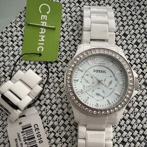 Fossil white ceramic watch